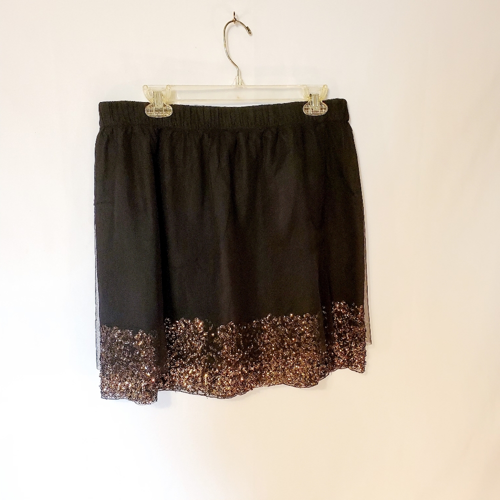 Mossimo black and gold glitter skirt